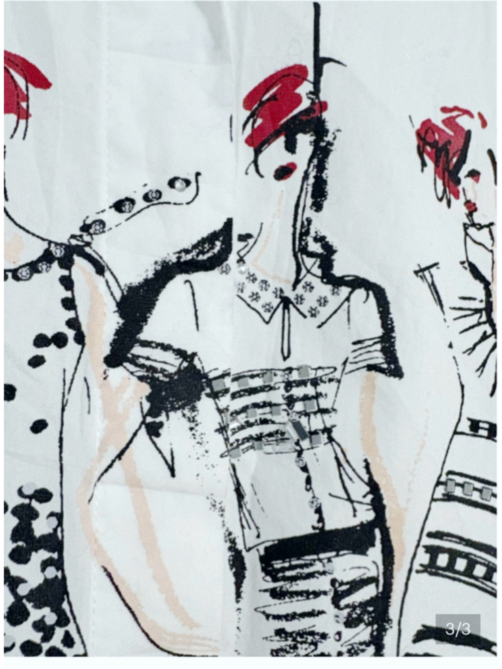 Karl Lagerfeld Button Down Medium Graphic Print Shirt - Picture 3 of 3